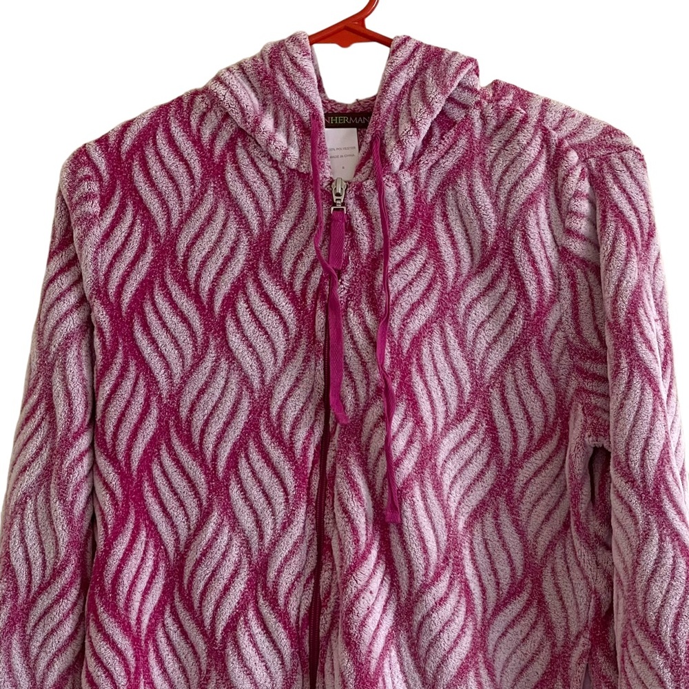 Y2K STANHERMAN purple/pink & white fleece hoodie - Picture 3 of 13